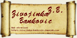 Živojinka Banković vizit kartica